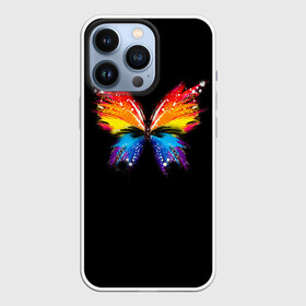 Чехол для iPhone 13 Pro с принтом Бабочка в городе Новоалтайск,  |  | Тематика изображения на принте: art | арт | бабочка | брызги | искусство | картина | краски | крылья | насекомое | потеки | цвета