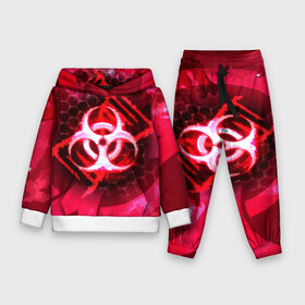 Детский костюм 3D (с толстовкой) с принтом Plague Inc LC (Oko) в городе Новоалтайск,  |  | Тематика изображения на принте: авторская | вирус | знаки | игры | интересная | каракули | круг | лабиринт | линии | мозаика | необычная | око | символы | страшная | туннель | черная | эпидемия