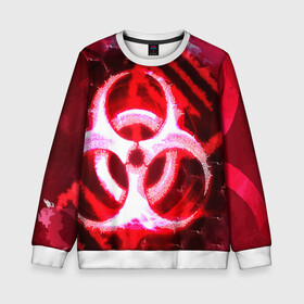 Детский свитшот 3D с принтом Plague Inc LB (Oko) в городе Новоалтайск, 100% полиэстер | свободная посадка, прямой крой, мягкая тканевая резинка на рукавах и понизу свитшота | авторская | вирус | знаки | игры | интересная | каракули | круг | лабиринт | линии | мозаика | необычная | око | символы | страшная | туннель | черная | эпидемия