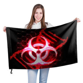 Флаг 3D с принтом Plague Inc ShB (Oko) в городе Новоалтайск, 100% полиэстер | плотность ткани — 95 г/м2, размер — 67 х 109 см. Принт наносится с одной стороны | авторская | вирус | знаки | игры | интересная | каракули | круг | лабиринт | линии | мозаика | необычная | око | символы | страшная | туннель | черная | эпидемия