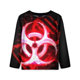 Детский лонгслив 3D с принтом Plague Inc ShB (Oko) в городе Новоалтайск, 100% полиэстер | длинные рукава, круглый вырез горловины, полуприлегающий силуэт
 | авторская | вирус | знаки | игры | интересная | каракули | круг | лабиринт | линии | мозаика | необычная | око | символы | страшная | туннель | черная | эпидемия