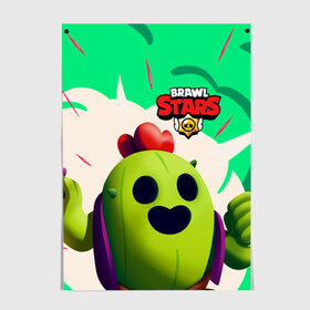 Постер с принтом BRAWL STARS SPIKE в городе Новоалтайск, 100% бумага
 | бумага, плотность 150 мг. Матовая, но за счет высокого коэффициента гладкости имеет небольшой блеск и дает на свету блики, но в отличии от глянцевой бумаги не покрыта лаком | brawlstars | crow | leon | leonskin | mike | mr p | sally | shark | spike | битваогней | бравлстарc | бравлстарз | динамайк | игра | игры | леон | мистер пи | мультик | спайк | старз
