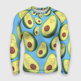 Мужской рашгард 3D с принтом Авокадо паттерн в городе Новоалтайск,  |  | avocado | vegan | vegetarian | авокадо | веган | вегетарианство