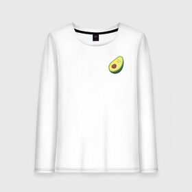 Женский лонгслив хлопок с принтом Авокадо в городе Новоалтайск, 100% хлопок |  | avocado | vegan | vegetarian | авокадо | веган | вегетарианство