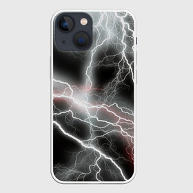 Чехол для iPhone 13 mini с принтом молния в городе Новоалтайск,  |  | абстракция | белая | залив | космос | облака | разноцветный | тикстура | туманность синия | фрактал
