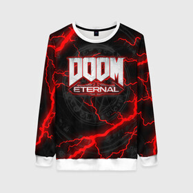 Женский свитшот 3D с принтом DOOM ETERNAL в городе Новоалтайск, 100% полиэстер с мягким внутренним слоем | круглый вырез горловины, мягкая резинка на манжетах и поясе, свободная посадка по фигуре | doom | doom eternal | doom slayer | slayer | дум