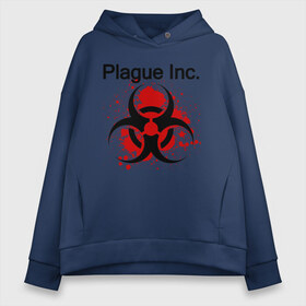 Женское худи Oversize хлопок с принтом Plague Inc в городе Новоалтайск, френч-терри — 70% хлопок, 30% полиэстер. Мягкий теплый начес внутри —100% хлопок | боковые карманы, эластичные манжеты и нижняя кромка, капюшон на магнитной кнопке | inc | ndemic creations | plague | plague inc | биологический симулятор | игра | чума | чума инкорпорейтед