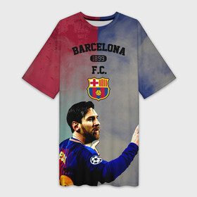 Платье-футболка 3D с принтом Messi в городе Новоалтайск,  |  | barcelona | messi | барса | барселона | испания | меси | месси | футбол
