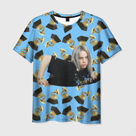 Мужская футболка 3D с принтом Billie Eilish Grammy в городе Новоалтайск, 100% полиэфир | прямой крой, круглый вырез горловины, длина до линии бедер | billie | eilish | grammy | айлиш | билли | грэмми