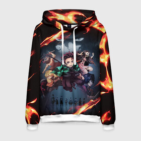 Мужская толстовка 3D с принтом DEMON SLAYER KIMETSU NO YAIBA КЛИНОК РАССЕКАЮЩИЙ ДЕМОНОВ в городе Новоалтайск, 100% полиэстер | двухслойный капюшон со шнурком для регулировки, мягкие манжеты на рукавах и по низу толстовки, спереди карман-кенгуру с мягким внутренним слоем. | demon slayer | demon slayer: kimetsu no yaiba | kimetsu | kimetsu no yaiba | nezuko | slayer | tanjiro | клинок рассекающий демонов | незуко | танджиро | шинобу кочо