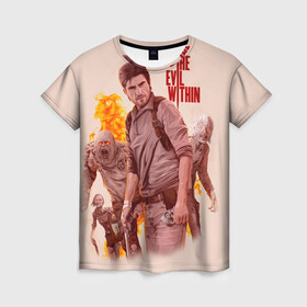 Женская футболка 3D с принтом The Evil Within в городе Новоалтайск, 100% полиэфир ( синтетическое хлопкоподобное полотно) | прямой крой, круглый вырез горловины, длина до линии бедер | детектив | зло внутри | лечебница | мир | тайна | чудовища