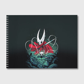 Альбом для рисования с принтом Hollow Knight в городе Новоалтайск, 100% бумага
 | матовая бумага, плотность 200 мг. | Тематика изображения на принте: grimm | hallounest | heart of nightmare | hollow knight | hornet | knight | quirrell | silksong | гримм | квиррел | рыцарь | халлоунест | холлоу найт | хорнет