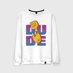 Мужской свитшот хлопок с принтом DUDE в городе Новоалтайск, 100% хлопок |  | adventure time | finn the human | jake the dog | vdzajul | джейк | лич | марселин | ооо | рикардио | снежный король | финн | финн парнишка