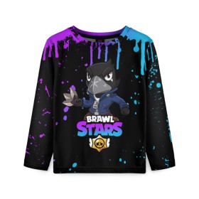 Детский лонгслив 3D с принтом Brawl Stars Crow в городе Новоалтайск, 100% полиэстер | длинные рукава, круглый вырез горловины, полуприлегающий силуэт
 | brawl stars | crow | game | leon | бравл | бравл стар | бравл старс | ворон | ворона | детская | детям | игра | компьютерная игра | кров | леон | персонаж | развлечение