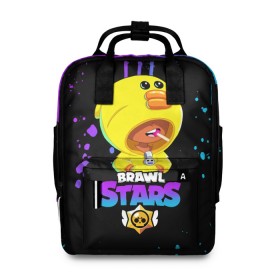 Женский рюкзак 3D с принтом Brawl Stars Sally Leon в городе Новоалтайск, 100% полиэстер | лямки с регулируемой длиной, сверху ручки, чтобы рюкзак нести как сумку. Основное отделение закрывается на молнию, как и внешний карман. Внутри два дополнительных кармана, один из которых закрывается на молнию. По бокам два дополнительных кармашка, куда поместится маленькая бутылочка
 | brawl stars | crow | game | leon | бравл | бравл стар | бравл старс | ворон | ворона | детская | детям | игра | компьютерная игра | кров | леон | персонаж | развлечение