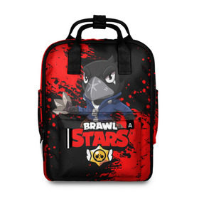 Женский рюкзак 3D с принтом Brawl Stars Crow в городе Новоалтайск, 100% полиэстер | лямки с регулируемой длиной, сверху ручки, чтобы рюкзак нести как сумку. Основное отделение закрывается на молнию, как и внешний карман. Внутри два дополнительных кармана, один из которых закрывается на молнию. По бокам два дополнительных кармашка, куда поместится маленькая бутылочка
 | brawl stars | crow | game | leon | бравл | бравл стар | бравл старс | ворон | ворона | детская | детям | игра | компьютерная игра | кров | леон | персонаж | развлечение