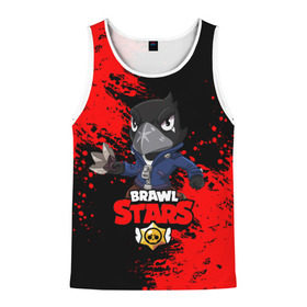 Мужская майка 3D с принтом Brawl Stars Crow в городе Новоалтайск, 100% полиэстер | круглая горловина, приталенный силуэт, длина до линии бедра. Пройма и горловина окантованы тонкой бейкой | Тематика изображения на принте: brawl stars | crow | game | leon | бравл | бравл стар | бравл старс | ворон | ворона | детская | детям | игра | компьютерная игра | кров | леон | персонаж | развлечение