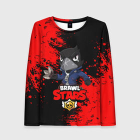 Женский лонгслив 3D с принтом Brawl Stars Crow в городе Новоалтайск, 100% полиэстер | длинные рукава, круглый вырез горловины, полуприлегающий силуэт | brawl stars | crow | game | leon | бравл | бравл стар | бравл старс | ворон | ворона | детская | детям | игра | компьютерная игра | кров | леон | персонаж | развлечение