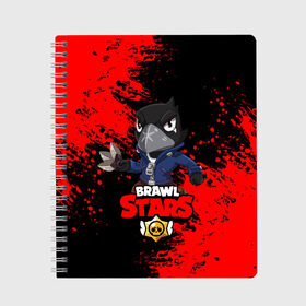 Тетрадь с принтом Brawl Stars Crow в городе Новоалтайск, 100% бумага | 48 листов, плотность листов — 60 г/м2, плотность картонной обложки — 250 г/м2. Листы скреплены сбоку удобной пружинной спиралью. Уголки страниц и обложки скругленные. Цвет линий — светло-серый
 | brawl stars | crow | game | leon | бравл | бравл стар | бравл старс | ворон | ворона | детская | детям | игра | компьютерная игра | кров | леон | персонаж | развлечение