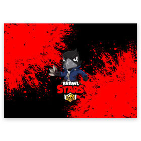 Поздравительная открытка с принтом Brawl Stars Crow в городе Новоалтайск, 100% бумага | плотность бумаги 280 г/м2, матовая, на обратной стороне линовка и место для марки
 | brawl stars | crow | game | leon | бравл | бравл стар | бравл старс | ворон | ворона | детская | детям | игра | компьютерная игра | кров | леон | персонаж | развлечение