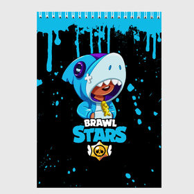 Скетчбук с принтом Brawl Stars Leon Shark в городе Новоалтайск, 100% бумага
 | 48 листов, плотность листов — 100 г/м2, плотность картонной обложки — 250 г/м2. Листы скреплены сверху удобной пружинной спиралью | Тематика изображения на принте: brawl stars | crow | game | leon | бравл | бравл стар | бравл старс | ворон | ворона | детская | детям | игра | компьютерная игра | кров | леон | персонаж | развлечение