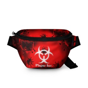 Поясная сумка 3D с принтом PLAGUE INC. в городе Новоалтайск, 100% полиэстер | плотная ткань, ремень с регулируемой длиной, внутри несколько карманов для мелочей, основное отделение и карман с обратной стороны сумки застегиваются на молнию | molecule | plague inc | абстракция | бактерии | вирус | клетки | медицина | микробы | молекулы | наука | нейрон | нейроны | планета | текстура | текстуры | формула