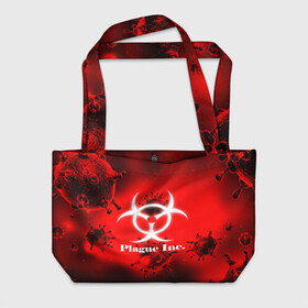 Пляжная сумка 3D с принтом PLAGUE INC. в городе Новоалтайск, 100% полиэстер | застегивается на металлическую кнопку; внутренний карман застегивается на молнию. Стенки укреплены специальным мягким материалом, чтобы защитить содержимое от несильных ударов
 | molecule | plague inc | абстракция | бактерии | вирус | клетки | медицина | микробы | молекулы | наука | нейрон | нейроны | планета | текстура | текстуры | формула