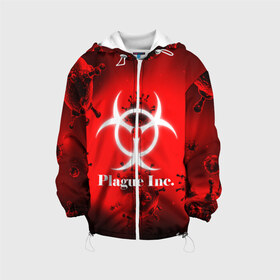 Детская куртка 3D с принтом PLAGUE INC в городе Новоалтайск, 100% полиэстер | застежка — молния, подол и капюшон оформлены резинкой с фиксаторами, по бокам — два кармана без застежек, один потайной карман на груди, плотность верхнего слоя — 90 г/м2; плотность флисового подклада — 260 г/м2 | molecule | plague inc | абстракция | бактерии | вирус | клетки | медицина | микробы | молекулы | наука | нейрон | нейроны | планета | текстура | текстуры | формула