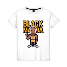 Женская футболка хлопок с принтом Kobe - Black Mamba в городе Новоалтайск, 100% хлопок | прямой крой, круглый вырез горловины, длина до линии бедер, слегка спущенное плечо | basketball | black | bryant | game | james | kobe | kobebryant | lakers | lebron | los angeles | mamba | nba | rip | slam dunk | баскетбол | баскетболист | брайант | браянт | джеймс | игрок | коби | леброн | лейкерс | лос анджеле