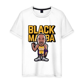 Мужская футболка хлопок с принтом Kobe - Black Mamba в городе Новоалтайск, 100% хлопок | прямой крой, круглый вырез горловины, длина до линии бедер, слегка спущенное плечо. | basketball | black | bryant | game | james | kobe | kobebryant | lakers | lebron | los angeles | mamba | nba | rip | slam dunk | баскетбол | баскетболист | брайант | браянт | джеймс | игрок | коби | леброн | лейкерс | лос анджеле