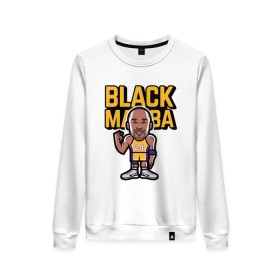 Женский свитшот хлопок с принтом Kobe - Black Mamba в городе Новоалтайск, 100% хлопок | прямой крой, круглый вырез, на манжетах и по низу широкая трикотажная резинка  | basketball | black | bryant | game | james | kobe | kobebryant | lakers | lebron | los angeles | mamba | nba | rip | slam dunk | баскетбол | баскетболист | брайант | браянт | джеймс | игрок | коби | леброн | лейкерс | лос анджеле