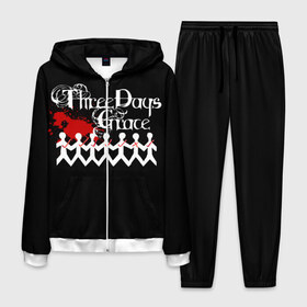 Мужской костюм 3D с принтом Three days grace в городе Новоалтайск, 100% полиэстер | Манжеты и пояс оформлены тканевой резинкой, двухслойный капюшон со шнурком для регулировки, карманы спереди | days | grace | three | three days grace | альтернативный метал | альтернативный рок | брэд уолст барри сток | гонтье | мэтт уолст | ню металнил сандерсон | постгранж | хард рок