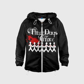 Детская ветровка 3D с принтом Three days grace в городе Новоалтайск, 100% полиэстер | подол и капюшон оформлены резинкой с фиксаторами, по бокам два кармана без застежек, один потайной карман на груди | days | grace | three | three days grace | альтернативный метал | альтернативный рок | брэд уолст барри сток | гонтье | мэтт уолст | ню металнил сандерсон | постгранж | хард рок
