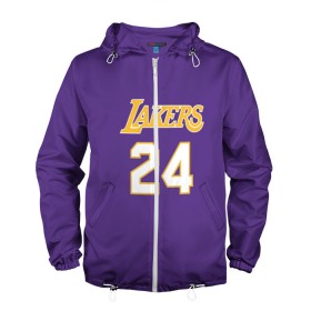 Мужская ветровка 3D с принтом Los Angeles Lakers / Kobe Brya в городе Новоалтайск, 100% полиэстер | подол и капюшон оформлены резинкой с фиксаторами, два кармана без застежек по бокам, один потайной карман на груди | Тематика изображения на принте: basketball | espn | kobe | kobe bryant | kobe bryant death | kobe bryant tribute | lakers | los angeles lakers | nba