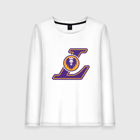 Женский лонгслив хлопок с принтом Lakers в городе Новоалтайск, 100% хлопок |  | basketball | black | bryant | game | james | kobe | kobebryant | lakers | lebron | los angeles | mamba | nba | rip | slam dunk | баскетбол | баскетболист | брайант | браянт | джеймс | игрок | коби | леброн | лейкерс | лос анджеле