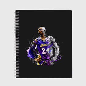 Тетрадь с принтом Kobe Bryant в городе Новоалтайск, 100% бумага | 48 листов, плотность листов — 60 г/м2, плотность картонной обложки — 250 г/м2. Листы скреплены сбоку удобной пружинной спиралью. Уголки страниц и обложки скругленные. Цвет линий — светло-серый
 | 08 | 24 | 8 | angeles | basketball | bryant | gigi | goat | kobe | lakers | legend | los | mamba | rip | sport | баскетбол | брайант | коби | легенда | мамба | роспись | спорт