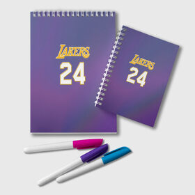 Блокнот с принтом Los Angeles Lakers Kobe Brya в городе Новоалтайск, 100% бумага | 48 листов, плотность листов — 60 г/м2, плотность картонной обложки — 250 г/м2. Листы скреплены удобной пружинной спиралью. Цвет линий — светло-серый
 | basketball | espn | kobe | kobe bryant | kobe bryant death | kobe bryant tribute | lakers | los angeles lakers | nba