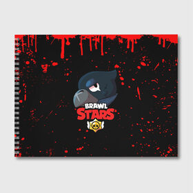Альбом для рисования с принтом BRAWL STARS CROW в городе Новоалтайск, 100% бумага
 | матовая бумага, плотность 200 мг. | Тематика изображения на принте: brawl stars | bull | colt | crow | leon | leon shark | shark | stars | акула | берли | ворон | динамайк | кольт | леон | леон акула | нита | спайк | шелли | эль примо