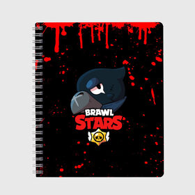 Тетрадь с принтом BRAWL STARS CROW в городе Новоалтайск, 100% бумага | 48 листов, плотность листов — 60 г/м2, плотность картонной обложки — 250 г/м2. Листы скреплены сбоку удобной пружинной спиралью. Уголки страниц и обложки скругленные. Цвет линий — светло-серый
 | brawl stars | bull | colt | crow | leon | leon shark | shark | stars | акула | берли | ворон | динамайк | кольт | леон | леон акула | нита | спайк | шелли | эль примо