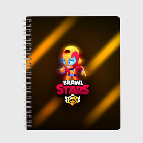Тетрадь с принтом Brawl Stars Max в городе Новоалтайск, 100% бумага | 48 листов, плотность листов — 60 г/м2, плотность картонной обложки — 250 г/м2. Листы скреплены сбоку удобной пружинной спиралью. Уголки страниц и обложки скругленные. Цвет линий — светло-серый
 | bo | brawl stars | crow | dynamike | max | sandy | spike | бо | бравл старс | динамайк | дэррил | карл | кроу | леон. leon | макс | спайк | сэнди