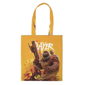 Шоппер 3D с принтом Doom Slayer в городе Новоалтайск, 100% полиэстер | Плотность: 200 г/м2; Размер: 34×35 см; Высота лямок: 30 см | doom | doom 2016 | doom 2020 | doom eternal | doom slayer | doomguy | doomslayer | дум | дум 2020 | дум вечен | дум етернал | дум этернал | думгай