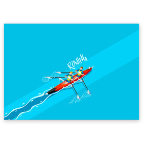 Поздравительная открытка с принтом Rowers в городе Новоалтайск, 100% бумага | плотность бумаги 280 г/м2, матовая, на обратной стороне линовка и место для марки
 | rowing | sport | байдарки | гребец | гребцы | лодки | лодочный спорт | спорт | спортсмен | спортсмены