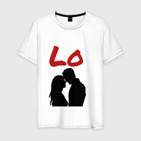 Мужская футболка хлопок с принтом LOVE (1 часть) в городе Новоалтайск, 100% хлопок | прямой крой, круглый вырез горловины, длина до линии бедер, слегка спущенное плечо. | 14 февраля | 8 марта | девушка | день всех влюбленных | день святого валентина | для двоих | любимая | любовь | парень | парная | подарок