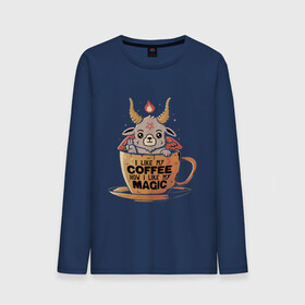 Мужской лонгслив хлопок с принтом Magic Coffee в городе Новоалтайск, 100% хлопок |  | coffee | evil | magic | prints | зло | картинки | кофе | магия | майки | мем | мода | прикол | принты | стиль | тренд | футболки | яркие | яркость