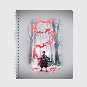 Тетрадь с принтом KIMETSU NO YAIBA в городе Новоалтайск, 100% бумага | 48 листов, плотность листов — 60 г/м2, плотность картонной обложки — 250 г/м2. Листы скреплены сбоку удобной пружинной спиралью. Уголки страниц и обложки скругленные. Цвет линий — светло-серый
 | Тематика изображения на принте: demon slayer | demon slayer: kimetsu no yaiba | kimetsu | kimetsu no yaiba | nezuko | slayer | tanjiro | клинок рассекающий демонов | незуко | танджиро | шинобу кочо