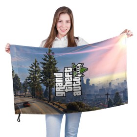Флаг 3D с принтом GTA 5 в городе Новоалтайск, 100% полиэстер | плотность ткани — 95 г/м2, размер — 67 х 109 см. Принт наносится с одной стороны | grand theft auto 2 | grand theft auto 3 | grand theft auto v | grand theft auto: san andreas | grand theft auto: vice city | gta 1 | gta 2 | gta 3 | gta 4 | gta 5 | gta online | gta v | город | игры