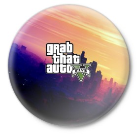 Значок с принтом GTA 5 в городе Новоалтайск,  металл | круглая форма, металлическая застежка в виде булавки | Тематика изображения на принте: grand theft auto 2 | grand theft auto 3 | grand theft auto v | grand theft auto: san andreas | grand theft auto: vice city | gta 1 | gta 2 | gta 3 | gta 4 | gta 5 | gta online | gta v | город | игры