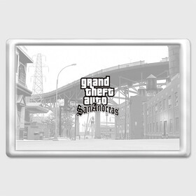 Магнит 45*70 с принтом GTA SanAndreas в городе Новоалтайск, Пластик | Размер: 78*52 мм; Размер печати: 70*45 | Тематика изображения на принте: grand theft auto 2 | grand theft auto 3 | grand theft auto v | grand theft auto: san andreas | grand theft auto: vice city | gta 1 | gta 2 | gta 3 | gta 4 | gta 5 | gta online | gta v | город | игры