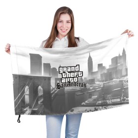 Флаг 3D с принтом GTA SanAndreas в городе Новоалтайск, 100% полиэстер | плотность ткани — 95 г/м2, размер — 67 х 109 см. Принт наносится с одной стороны | grand theft auto 2 | grand theft auto 3 | grand theft auto v | grand theft auto: san andreas | grand theft auto: vice city | gta 1 | gta 2 | gta 3 | gta 4 | gta 5 | gta online | gta v | город | игры