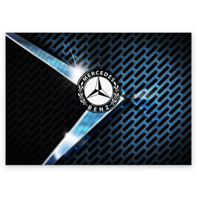 Поздравительная открытка с принтом MERCEDES-BENZ в городе Новоалтайск, 100% бумага | плотность бумаги 280 г/м2, матовая, на обратной стороне линовка и место для марки
 | Тематика изображения на принте: amg | auto | bmw | honda | jdm | mercedes | nissan | porsche | racing | sport | toyota | автомобил | автомобильные | киа | лексус | марка | машины | митсубиси | ниссан | порше | спорт | субару | тесла | тойота | хонда